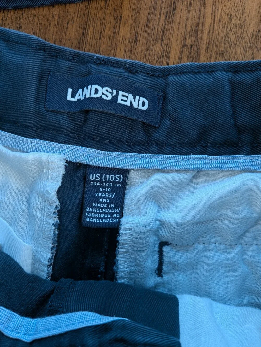 3 Pairs Land's End Boys Size 10 Navy Chino Shorts Uniform School Basics